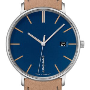Junghans 047/4255.00 Damen-Armbanduhr Form Beige/Blau