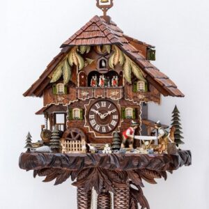 Cuco Clock Pendelwanduhr (Kuckucksuhr "Sägewerk" Schwarzwalduhr - Wanduhr aus Holz)
