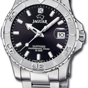 Jaggy Quarzuhr "Jaguar Edelstahl Damen Uhr J870/4 Analog", (Analoguhr), Damenuhr mit Edelstahlarmband, rundes Gehäuse, mittel (ca. 34mm), Fashion-Style, Made-In Swiss