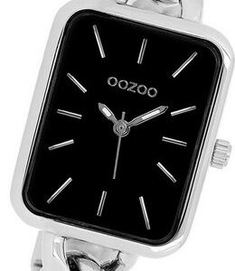 OOZOO Quarzuhr Oozoo Damen Armbanduhr Timepieces, (Analoguhr), Damenuhr Edelstahlarmband silber rechteckiges Gehäuse (ca 22,5x28,5mm)