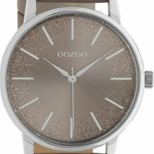 OOZOO Quarzuhr Oozoo Damen Armbanduhr braun Analog, (Armbanduhr), Damenuhr rund, groß (ca. 40mm) Lederarmband, Fashion-Style