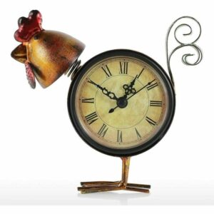 Vintage Uhr Retro-Küken handgemachte stumme Tischuhr Eisen Küken Figur antike Heimdekoration Tier Heimdekoration
