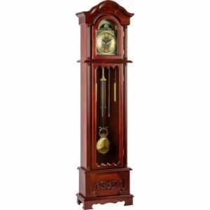 MAXSTORE Standuhr Mechanische Retro Vintage Uhr Regulator Pendeluhr, Kronos, Mahagoni, 200 x 52 cm x 25 cm