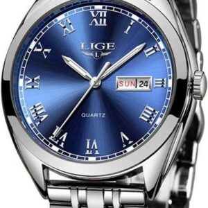 Lige LG9904D-HSJ-DE-XD Watch, Edelstahl Wasserdicht, Elegant Luxus Sport, Kalender Woche Gents Kleid