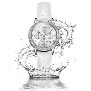 Tidy Quarzuhr Lederarmband Luxus elegante Damen Armband Uhr Chronograph, Uhrenbox